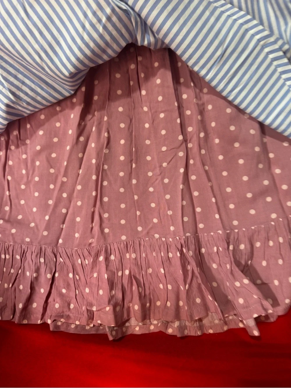 Matilda Jane Blue & Dusty Rose Striped Patchwork A-Line Skirt - Picture 2 of 5